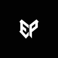 ep logo monogram met schildvorm ontwerpsjabloon vector
