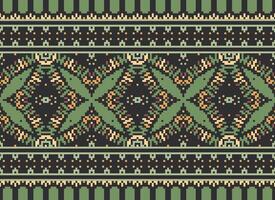 natuur jaargangen kruis steek traditioneel etnisch patroon paisley bloem ikat achtergrond abstract aztec Afrikaanse Indonesisch Indisch naadloos patroon voor kleding stof afdrukken kleding jurk tapijt gordijnen en sarong vector