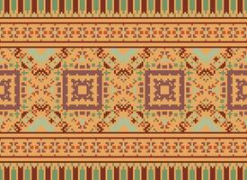 natuur jaargangen kruis steek traditioneel etnisch patroon paisley bloem ikat achtergrond abstract aztec Afrikaanse Indonesisch Indisch naadloos patroon voor kleding stof afdrukken kleding jurk tapijt gordijnen en sarong vector