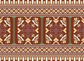 natuur jaargangen kruis steek traditioneel etnisch patroon paisley bloem ikat achtergrond abstract aztec Afrikaanse Indonesisch Indisch naadloos patroon voor kleding stof afdrukken kleding jurk tapijt gordijnen en sarong vector