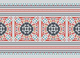 natuur jaargangen kruis steek traditioneel etnisch patroon paisley bloem ikat achtergrond abstract aztec Afrikaanse Indonesisch Indisch naadloos patroon voor kleding stof afdrukken kleding jurk tapijt gordijnen en sarong vector