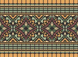 natuur jaargangen kruis steek traditioneel etnisch patroon paisley bloem ikat achtergrond abstract aztec Afrikaanse Indonesisch Indisch naadloos patroon voor kleding stof afdrukken kleding jurk tapijt gordijnen en sarong vector