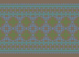 natuur jaargangen kruis steek traditioneel etnisch patroon paisley bloem ikat achtergrond abstract aztec Afrikaanse Indonesisch Indisch naadloos patroon voor kleding stof afdrukken kleding jurk tapijt gordijnen en sarong vector