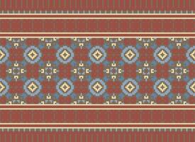 natuur jaargangen kruis steek traditioneel etnisch patroon paisley bloem ikat achtergrond abstract aztec Afrikaanse Indonesisch Indisch naadloos patroon voor kleding stof afdrukken kleding jurk tapijt gordijnen en sarong vector