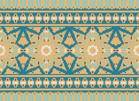 natuur jaargangen kruis steek traditioneel etnisch patroon paisley bloem ikat achtergrond abstract aztec Afrikaanse Indonesisch Indisch naadloos patroon voor kleding stof afdrukken kleding jurk tapijt gordijnen en sarong vector