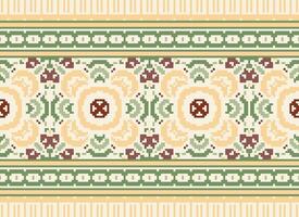 natuur jaargangen kruis steek traditioneel etnisch patroon paisley bloem ikat achtergrond abstract aztec Afrikaanse Indonesisch Indisch naadloos patroon voor kleding stof afdrukken kleding jurk tapijt gordijnen en sarong vector