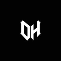 dh logo monogram met ontwerpsjabloon voor schildvorm vector