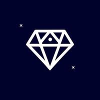 diamant in een vlak stijl. abstract zwart diamant icoon. vector icoon logo vrij