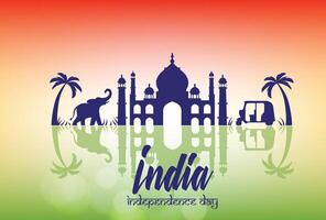gemakkelijk naar Bewerk vector illustratie van monument en mijlpaal van Indië Aan Indisch onafhankelijkheid dag viering achtergrond