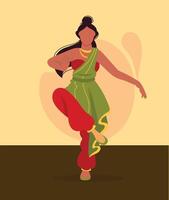 illustratie van Indisch klassiek danser het uitvoeren van kathak vector