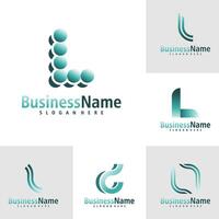 reeks van brief l logo ontwerp vector. creatief eerste l logo concepten sjabloon vector