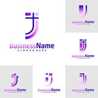 reeks van brief j logo ontwerp vector. creatief eerste j logo concepten sjabloon vector