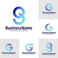 reeks van brief g logo ontwerp vector. creatief eerste g logo concepten sjabloon vector