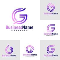 reeks van brief g logo ontwerp vector. creatief eerste g logo concepten sjabloon vector