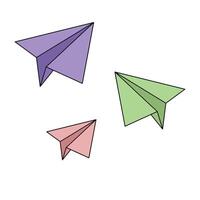 drie papier vliegtuigen vector