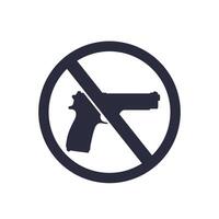 Nee geweren teken met een pistool, Nee wapens, geweren toegestaan vector