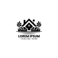 creatief huis slim logo detaillering met schoon achtergrond vector