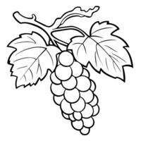 strak druif schets icoon in vector formaat voor fruit-thema ontwerpen.