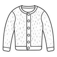 minimalistische vector schets van een Cardigan icoon voor veelzijdig gebruiken.