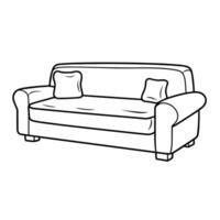 minimalistische vector schets van een sofa stoel icoon voor veelzijdig gebruiken.