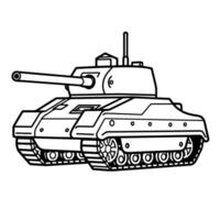 krachtig leger strijd tank schets icoon in vector formaat voor leger ontwerpen.