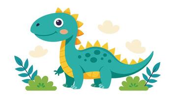 schattig dinosaurussen vlak vector illustratie Aan wit achtergrond