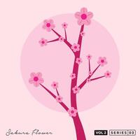sakura bloemen lijn kunst vector ontwerp. Japans sakura bloesem