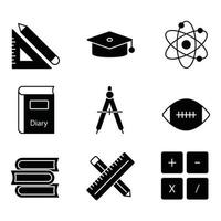 universiteit glyph iconen set vector