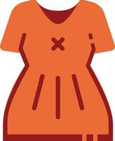 een oranje jurk met een kruis Aan het vector
