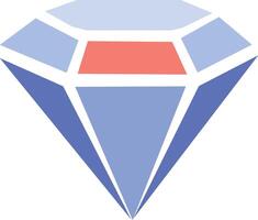 een diamant met een rood en blauw diamant in de midden- vector