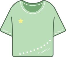 een groen t - overhemd met een ster Aan het vector