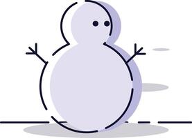 een sneeuwman met armen uitgestrekt Aan een wit achtergrond vector