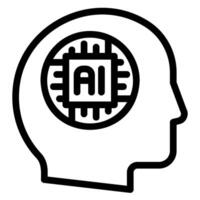 kunstmatig intelligentie- lijn icoon vector
