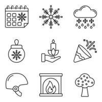 winter pictogrammen instellen vector