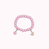 roze sieraden accessoires. modieus pop heet roze mode ketting. tekenfilm armband vector