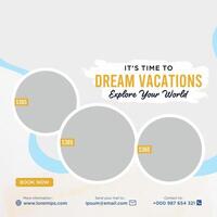 reizen vakantie vakantie sociale media plaatsen webbanner vector