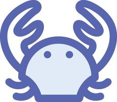 een krab icoon met een blauw achtergrond vector