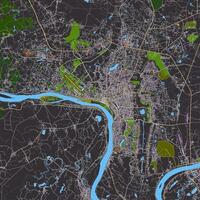 stad kaart van vientiane, Laos vector