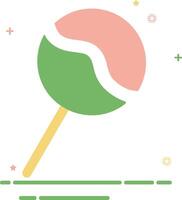 een lolly met een groen en roze achtergrond vector