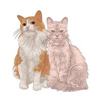 illustratie van zittend kat vector