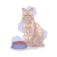 illustratie van zittend kat vector