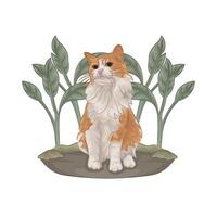 illustratie van zittend kat vector