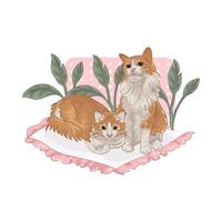 illustratie van twee katten vector