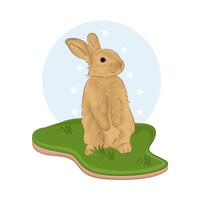 illustratie van staand konijn vector