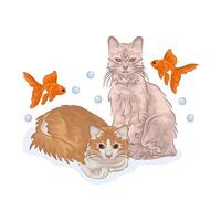 illustratie van twee katten vector