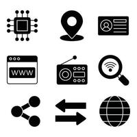 communicatie glyph iconen set vector