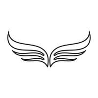 een gestileerde paar- van Vleugels in een zwart en wit logo ontwerp. vector