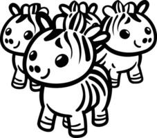 zebra tekenfilm karakter vector illustratie. schattig tekenfilm zebra.