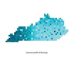 vector geïsoleerd meetkundig illustratie met ijzig blauw Oppervlakte van Verenigde Staten van Amerika, Gemenebest van Kentucky, ons staat kaart. pixel kunst stijl voor nft sjabloon. gemakkelijk kleurrijk logo met helling structuur