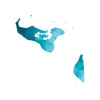 vector geïsoleerd illustratie icoon met vereenvoudigd blauw silhouet van koninkrijk van Tonga kaart. veelhoekige meetkundig stijl, driehoekig vormen. wit achtergrond.